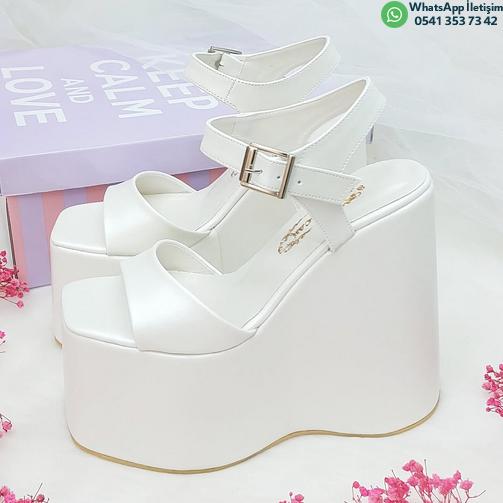 16 cm High Heeled Slightly Inclined Very Comfortable Wedge Heel Model Country Wedding Bridal Shoes