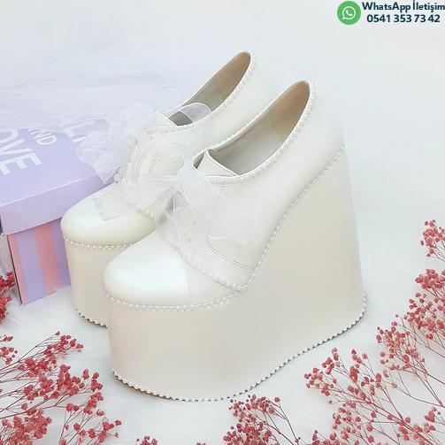 18 Cm Wedge Heel Model Light Sole Very Comfortable Wedding Shoes for Brides