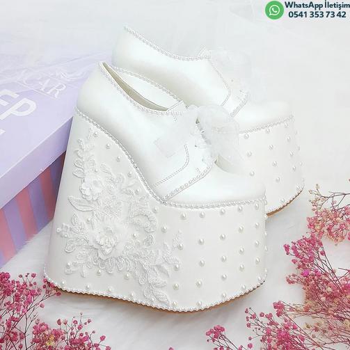 18 Cm Sport Wedge Heel Model Comfortable Bridal Shoes