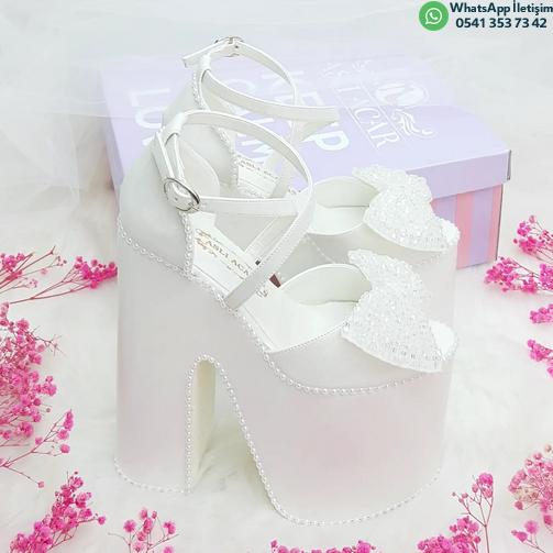 18 Cm High Wedge Heel Model Crystal Stone Bow Slightly Curved Very Comfortable Bridal Shoes