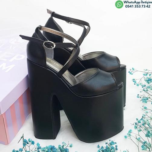 18 Cm High Heeled Less Curved Very Comfortable Black Color Women's Evening Dress & Engagement Shoes