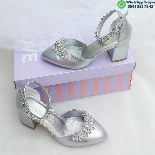 6.5 Heel Stone Design Stiletto Women's Evening Dress & Engagement Shoes