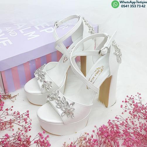 Stone Detailed Design High Heels Comfortable Bridal Shoes Wedding Women's Wedding Shoes