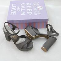 11 Cm Comfortable Heeled Anthracite Color Women's Evening Dress Shoes