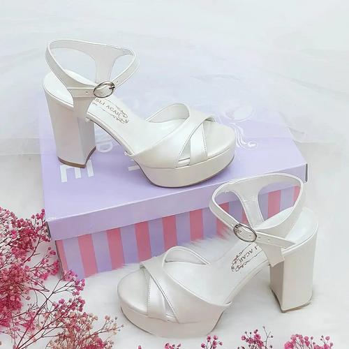 11Cm Low Heel Cross Model Pearl Color Very Comfortable Wedding Shoes ​