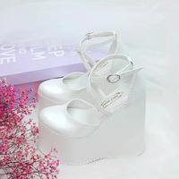 15 Cm Wedge Heel Simple Model Comfortable Design Bridal Shoes