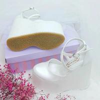 15 Cm Wedge Heel Simple Model Comfortable Design Bridal Shoes