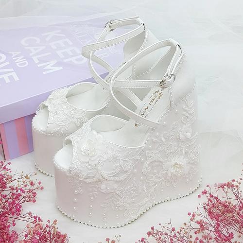 18 Cm High Wedge Heels Very Comfortable Bridal Shoes Wedding Shoes