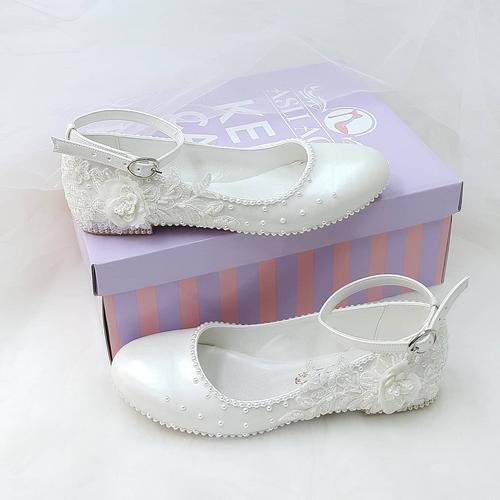Design Lace Floral Pattern Comfortable Bridal Ballerinas