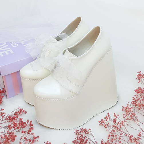 18 Cm Wedge Heel Model Light Sole Very Comfortable Wedding Shoes for Brides