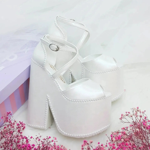 18 Cm Light Sole Wedge Heel Women's Comfortable Bridal Shoes Wedding Shoes