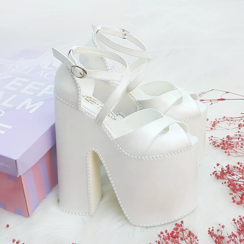 18 Cm Wedge Heel Model Very Comfortable High Heeled Special Production Bridal Shoes