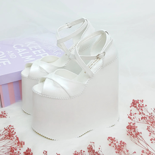 20 Cm Wedge Heel Model Light Sole Very Comfortable High Heeled Bridal Shoes